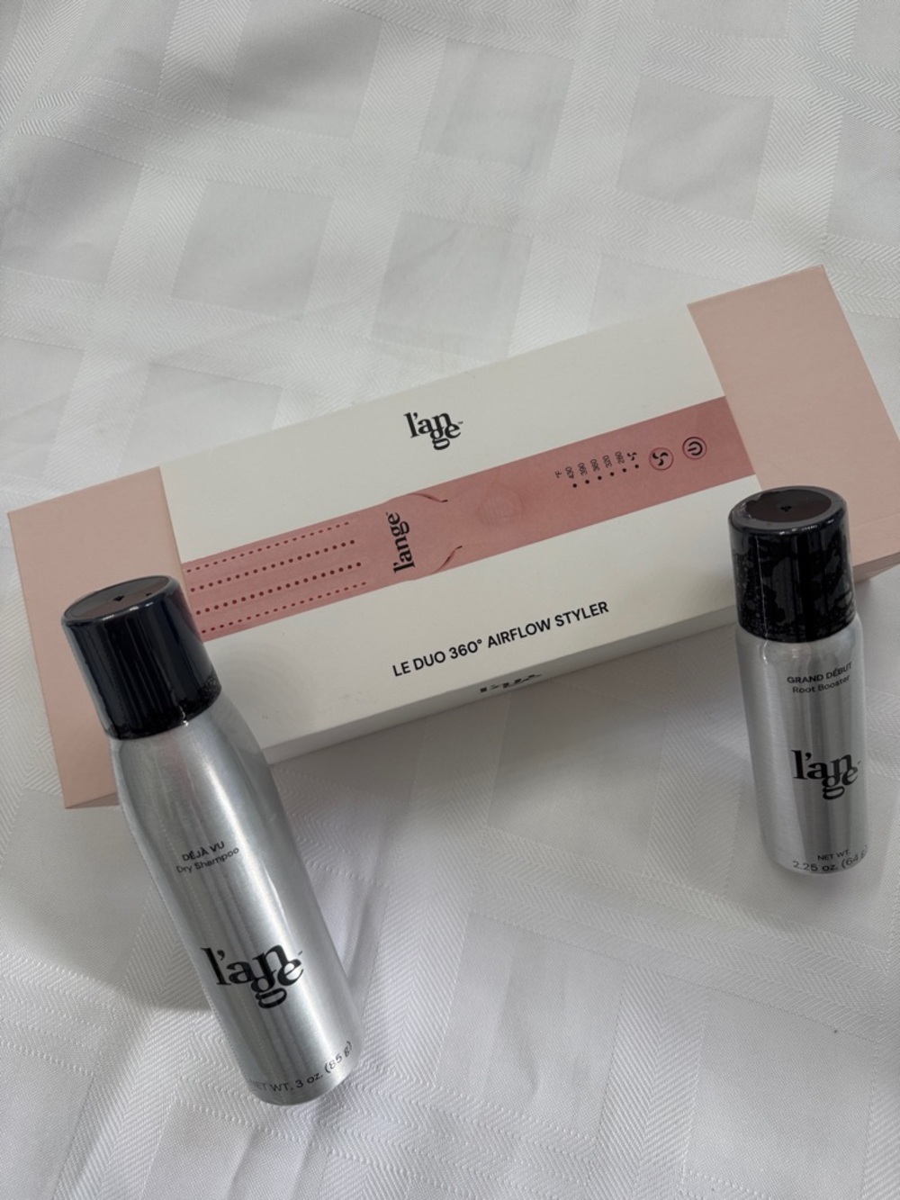 Lange Blush Le Duo 360 Airflow Hair Straightener / Styling Iron. 3 Piece Set.